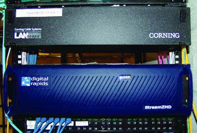 The Digital Rapids StreamZHD installed in a rack at Lincoln Center.
