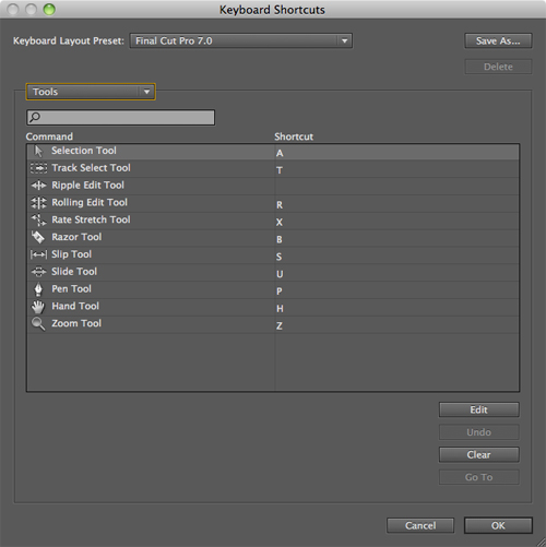 Adobe Premiere Pro 5.5 Keyboard Shortcuts