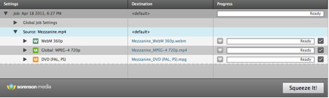 Encoding in Sorenson Squeeze