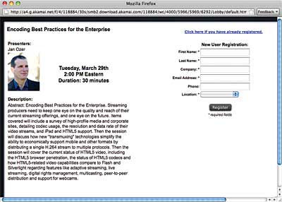 Figure 2. Here’s the Lobby page, ready for folks to sign up.