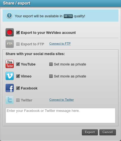 WeVideo Export