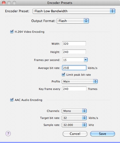 Encoding configuration