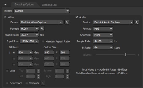 Adobe FMLE Stream Configuration