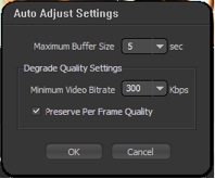 Adobe FMLE Auto Adjust Settings