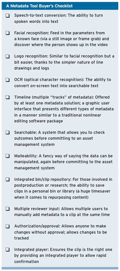 Metadata Checklist