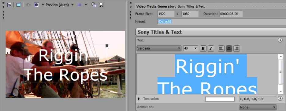 Centerting text in Sony Titles & Text