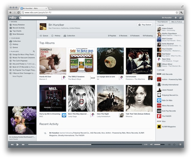 Rdio New Look