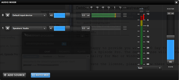 Livestream Procaster audio mixer