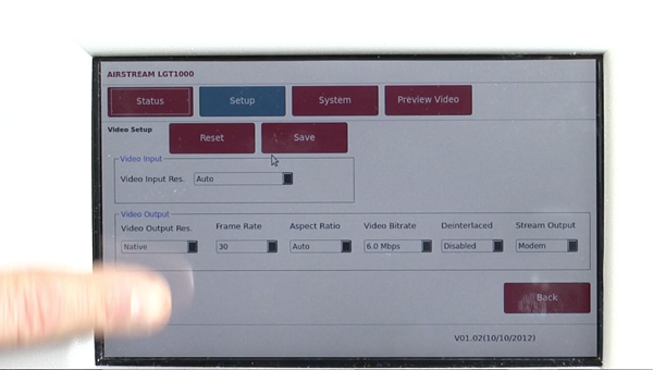 Vislink Airstream Touchscreen