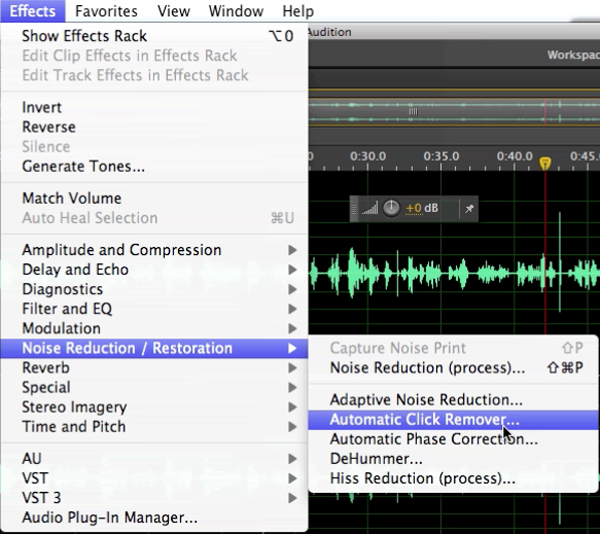 Tutorial Removing Pops And Clicks And Background Noise In Adobe Audition Cs6 Streaming Media Producer